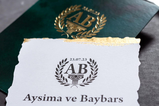 Koyu Yeşil Zarflı Lüks Davetiye