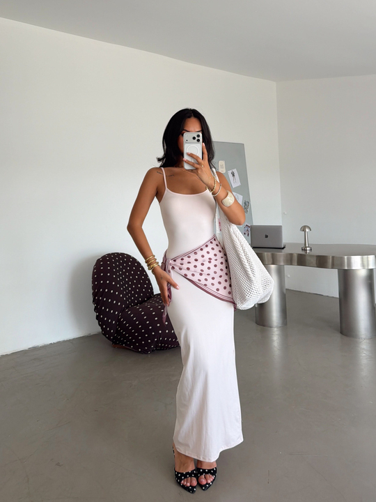 İp Askılı Basic Elbise - Pembe