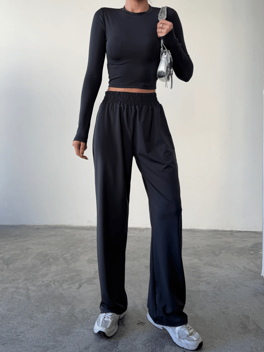 Uzun Kol Bisiklet Yaka Takım  - Füme