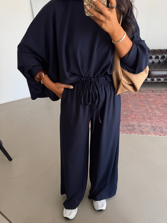 Yarasa Kol Oversize Takım - Lacivert