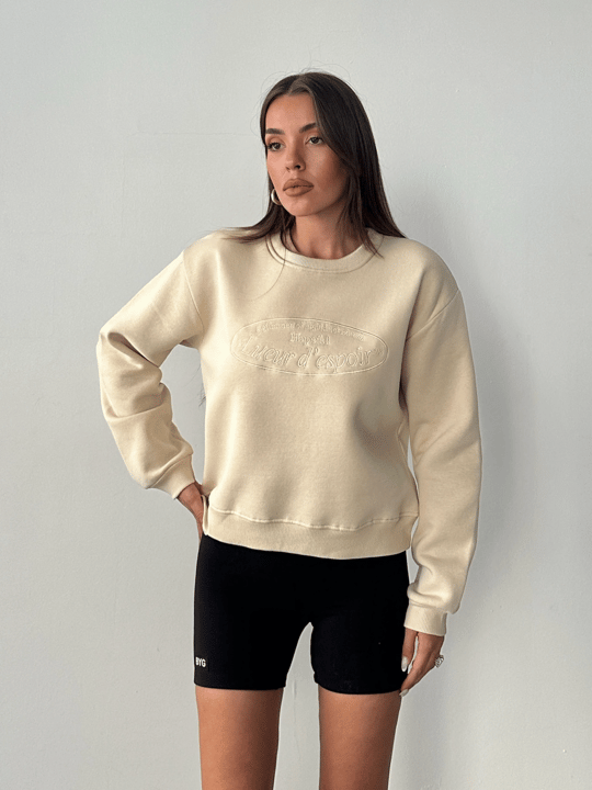 Hopeful Nakış Sweat - Taş