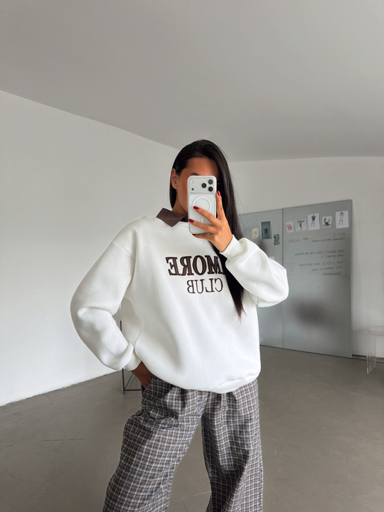 Gömlek Detay Amore Sweat - Beyaz