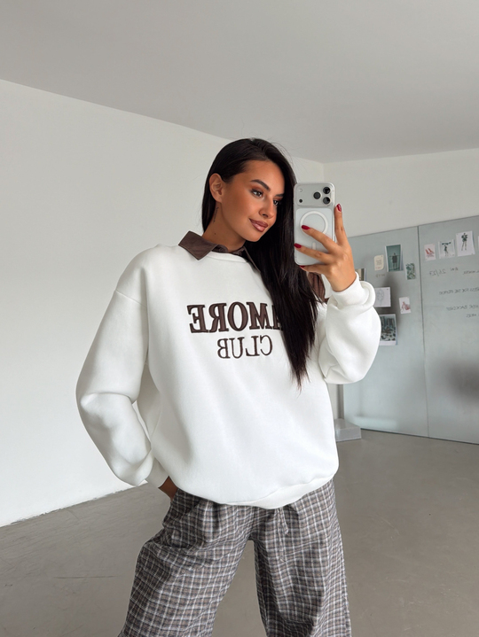 Gömlek Detay Amore Sweat - Beyaz