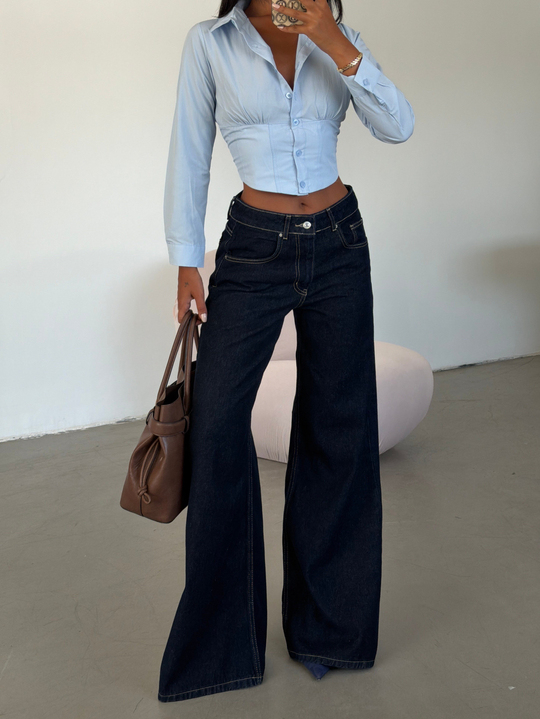 Ekstra Wide Leg Jean - Lacivert
