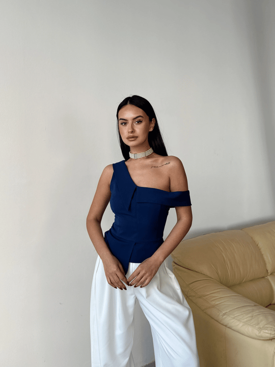 Tek Omuz Büstiyer - Lacivert