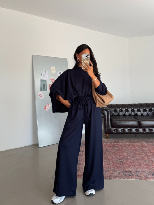 Yarasa Kol Oversize Takım - Lacivert