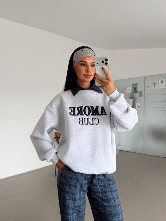 Gömlek Detay Amore Sweat - Gri