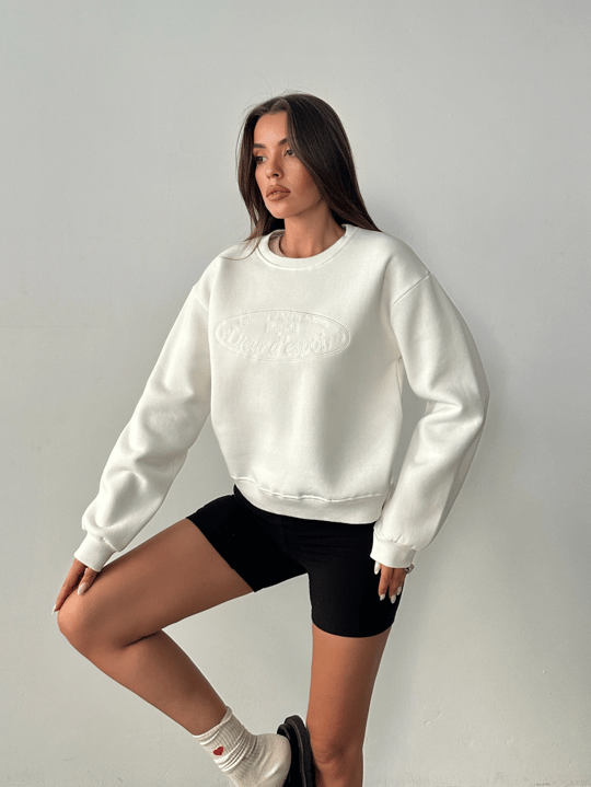 Hopeful Nakış Sweat - Ekru
