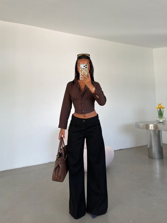Ekstra Wide Leg Jean - Siyah
