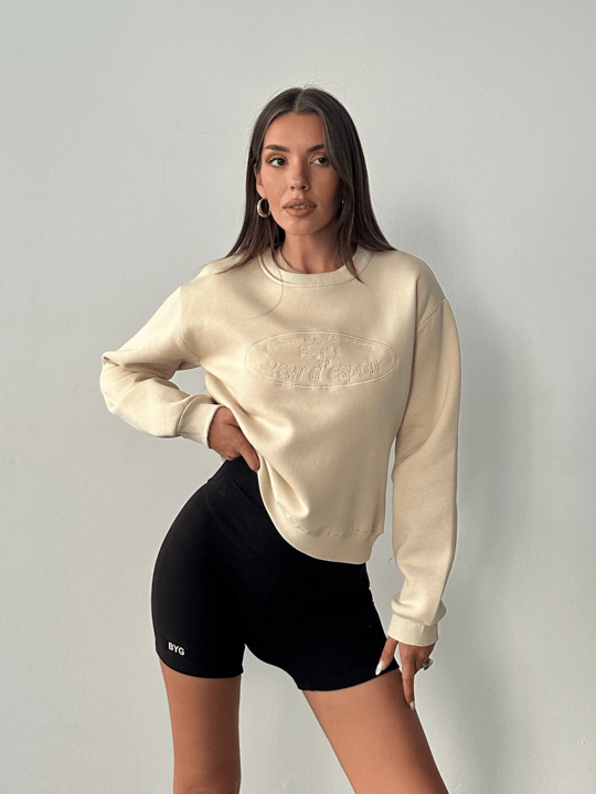 Hopeful Nakış Sweat - Taş