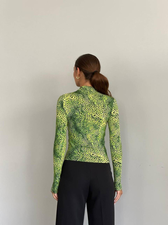 Desenli Balıkçı Bluz - Neon Leopar