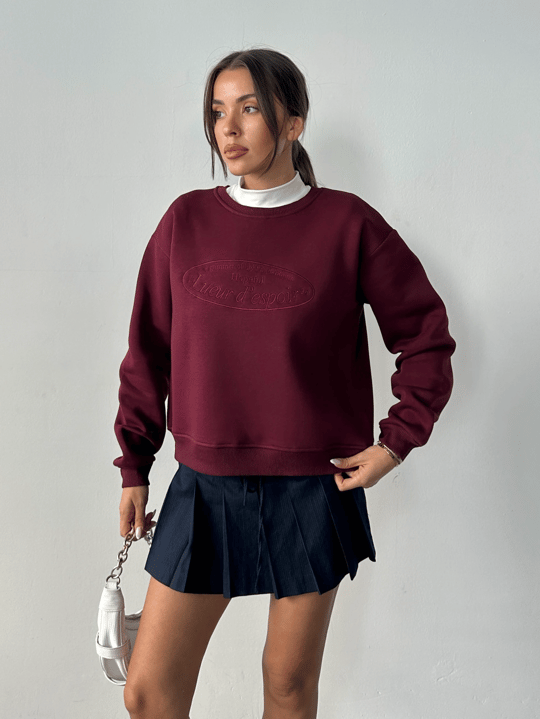 Hopeful Nakış Sweat - Bordo