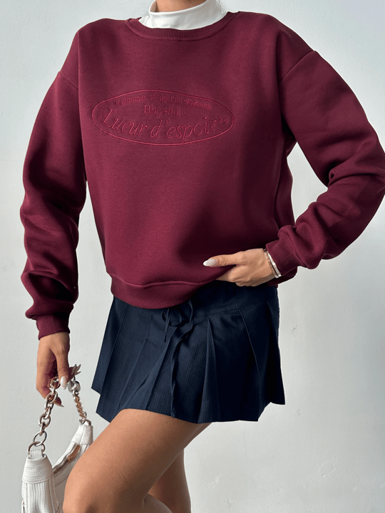 Hopeful Nakış Sweat - Bordo