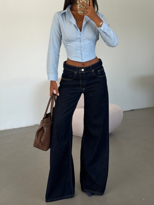 Ekstra Wide Leg Jean - Lacivert