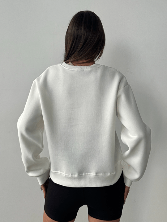 Hopeful Nakış Sweat - Ekru