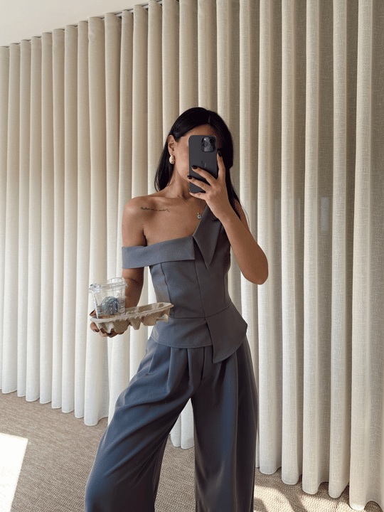 Tek Omuz Büstiyer - Füme