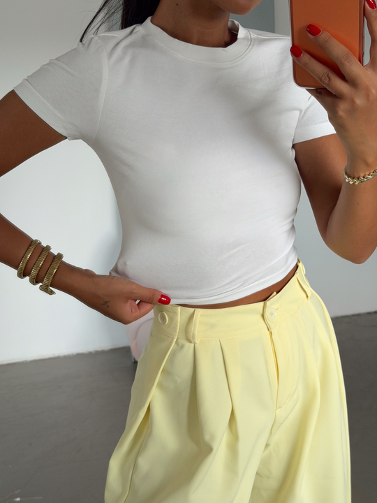Kısa Kol Basic T-shirt - Beyaz
