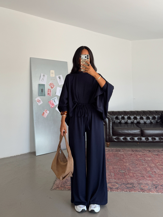 Yarasa Kol Oversize Takım - Lacivert
