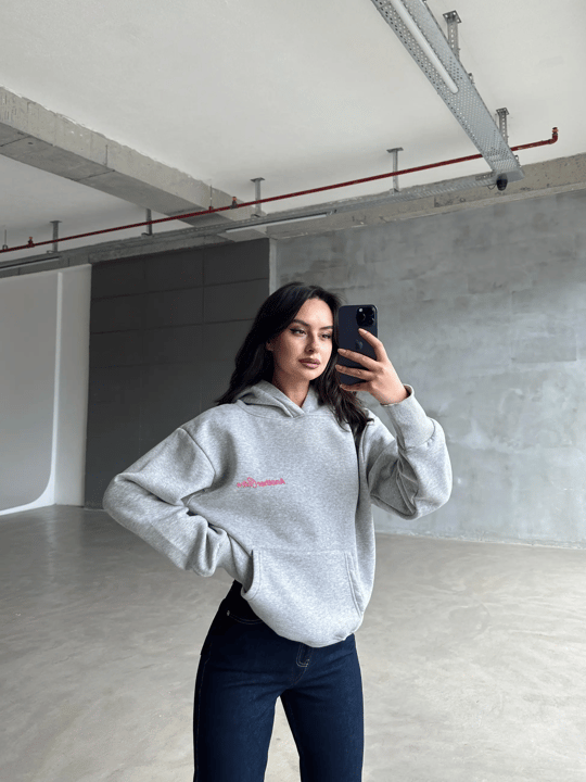 Another Kapüşonlu Sweatshirt Gri Melanj - Gri Melanj