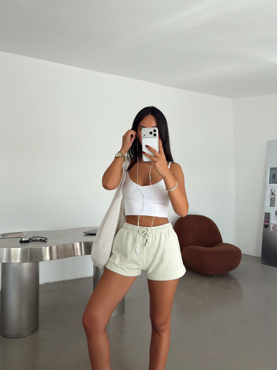 Bel Lastik Mini Şort - Mint