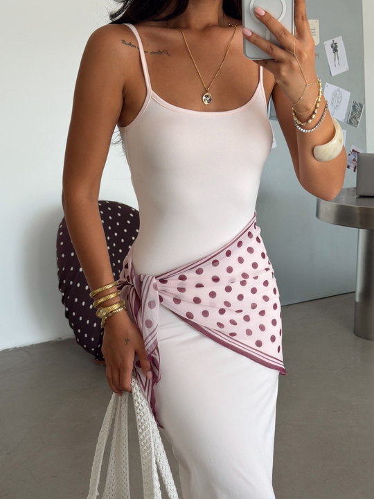 İp Askılı Basic Elbise - Pembe