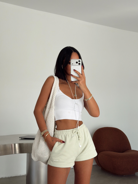 Bel Lastik Mini Şort - Mint