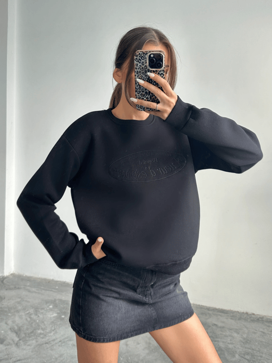 Hopeful Nakış Sweat - Siyah