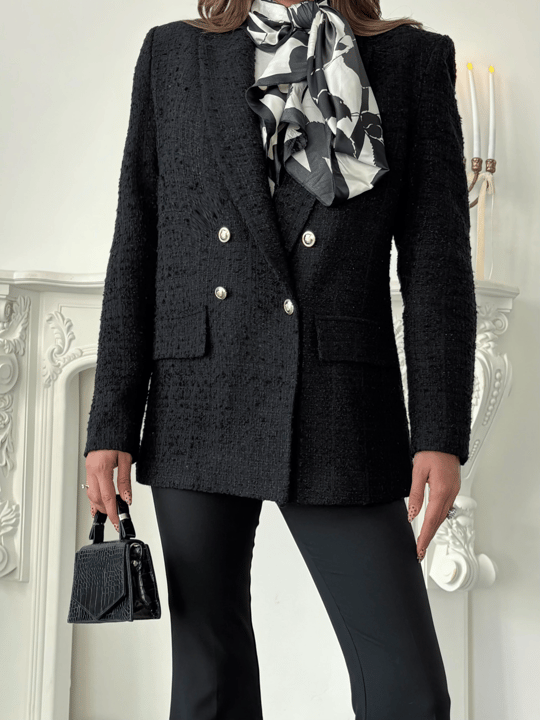 Tüvit Blazer Ceket - Siyah