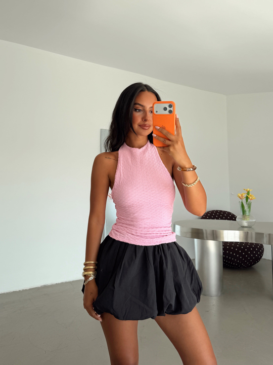Sırt Ayarlanabilir Crop - Pembe