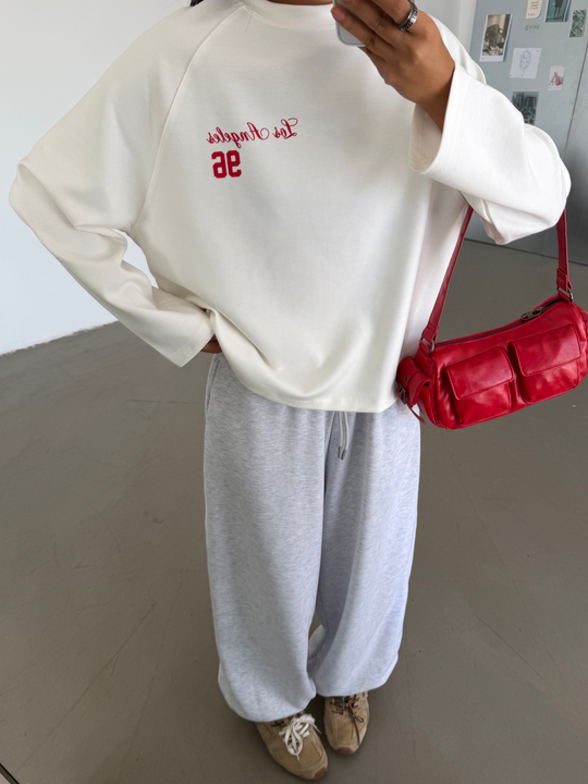 Los Angeles Baskılı Sweat - Beyaz