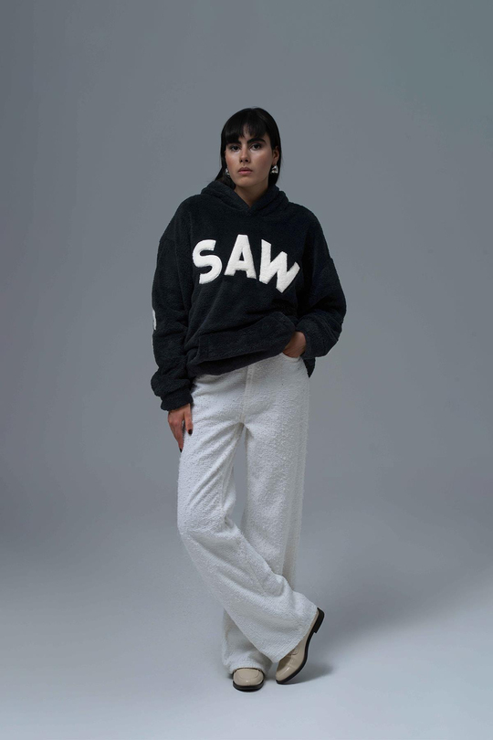 Time Of Choose Oversize Welsoft Sweatshirt Kadın Siyah