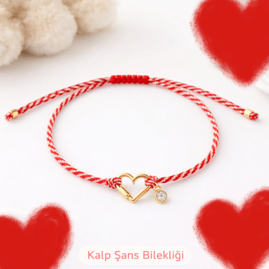 Kalp Şans Bilekliği