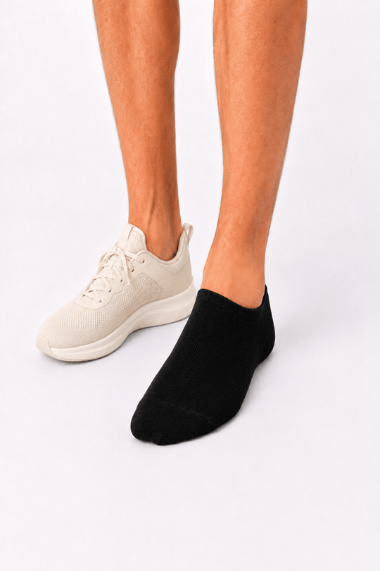 Erkek Bambu Dikişsiz 4 Mevsim Görünmez Sneaker Çorabı – 12 Çift - SİYAH 