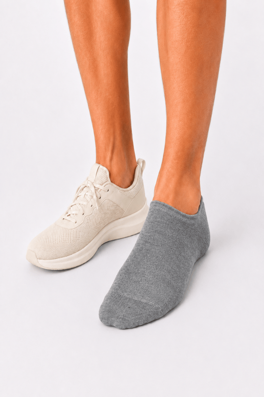 Erkek Bambu Dikişsiz 4 Mevsim Görünmez Sneaker Çorabı – 12 Çift - GRİ