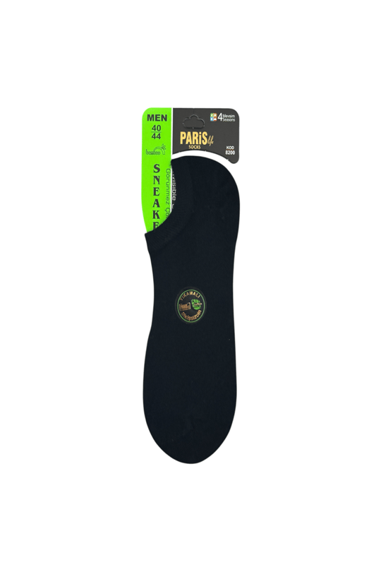 Erkek Bambu Dikişsiz 4 Mevsim Görünmez Sneaker Çorabı – 12 Çift - SİYAH 