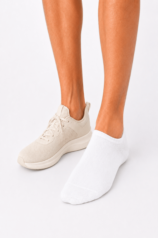 Erkek Bambu Dikişsiz 4 Mevsim Görünmez Sneaker Çorabı – 12 Çift - BEYAZ