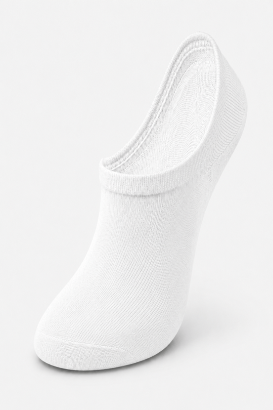 Erkek Bambu Dikişsiz 4 Mevsim Görünmez Sneaker Çorabı – 12 Çift - BEYAZ