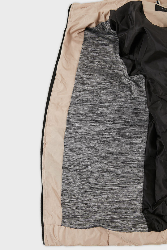 Dik Yaka Fermuarlı Cepli Slim Fit Şişme Erkek Mont 649002 VİZON