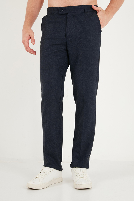 Normal Bel Regular Fit Düz Paça Erkek Pantolon 6843703 LACİVERT