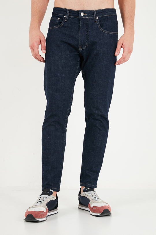 Pamuklu Normal Bel Boru Paça Jeans Erkek Kot Pantolon 5901F10MILANO LACİVERT