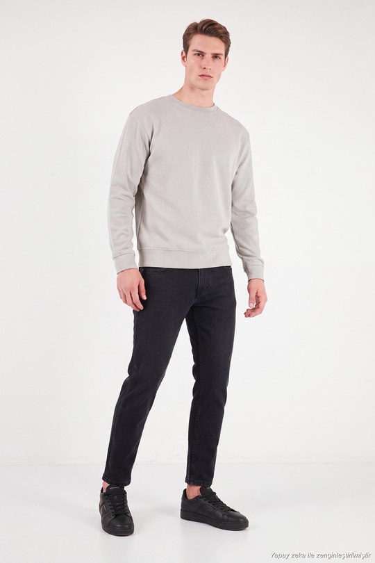 Pamuklu Normal Bel Boru Paça Jeans Erkek Kot Pantolon 5901F03MILANO SİYAH