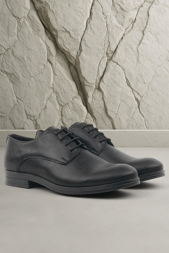 Rakerplus Black Matte Lace up Oxford Kids School Shoes