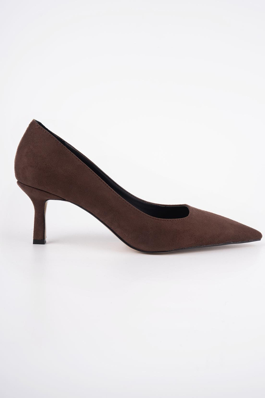 BLUSH KOYU KAHVE SÜET STİLETTO KAHVE