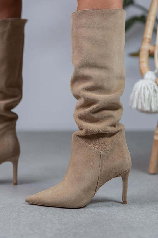 KİSS BEJ SÜET ÇİZME BEJ