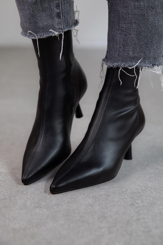 LOOK STREÇ SİYAH DERİ BOT SİYAH