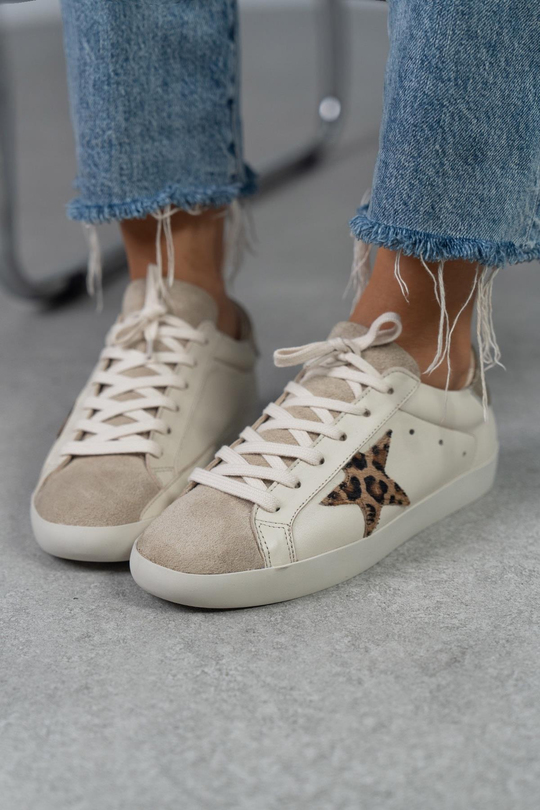 STAR EKRU DERİ SNEAKER EKRU