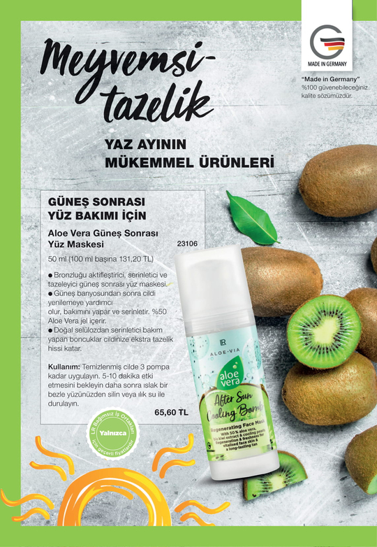 LR Aloe Vera Gne Sonras Yz Maskesi