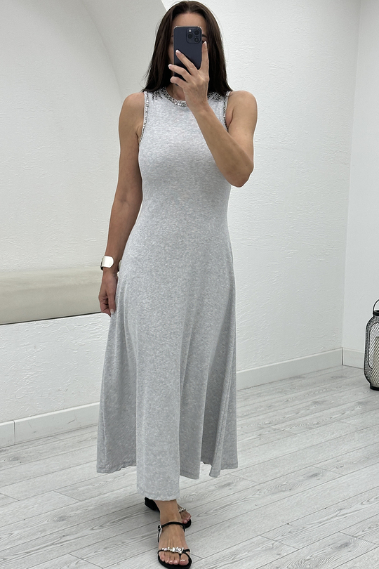 Gri Örme Elbise 8457