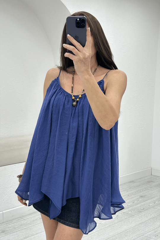 Lacivert Askılı Bluz 5090