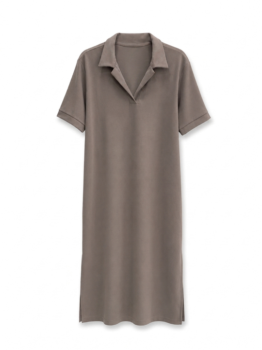 Vizon Polo Yaka Modal Elbise 1173